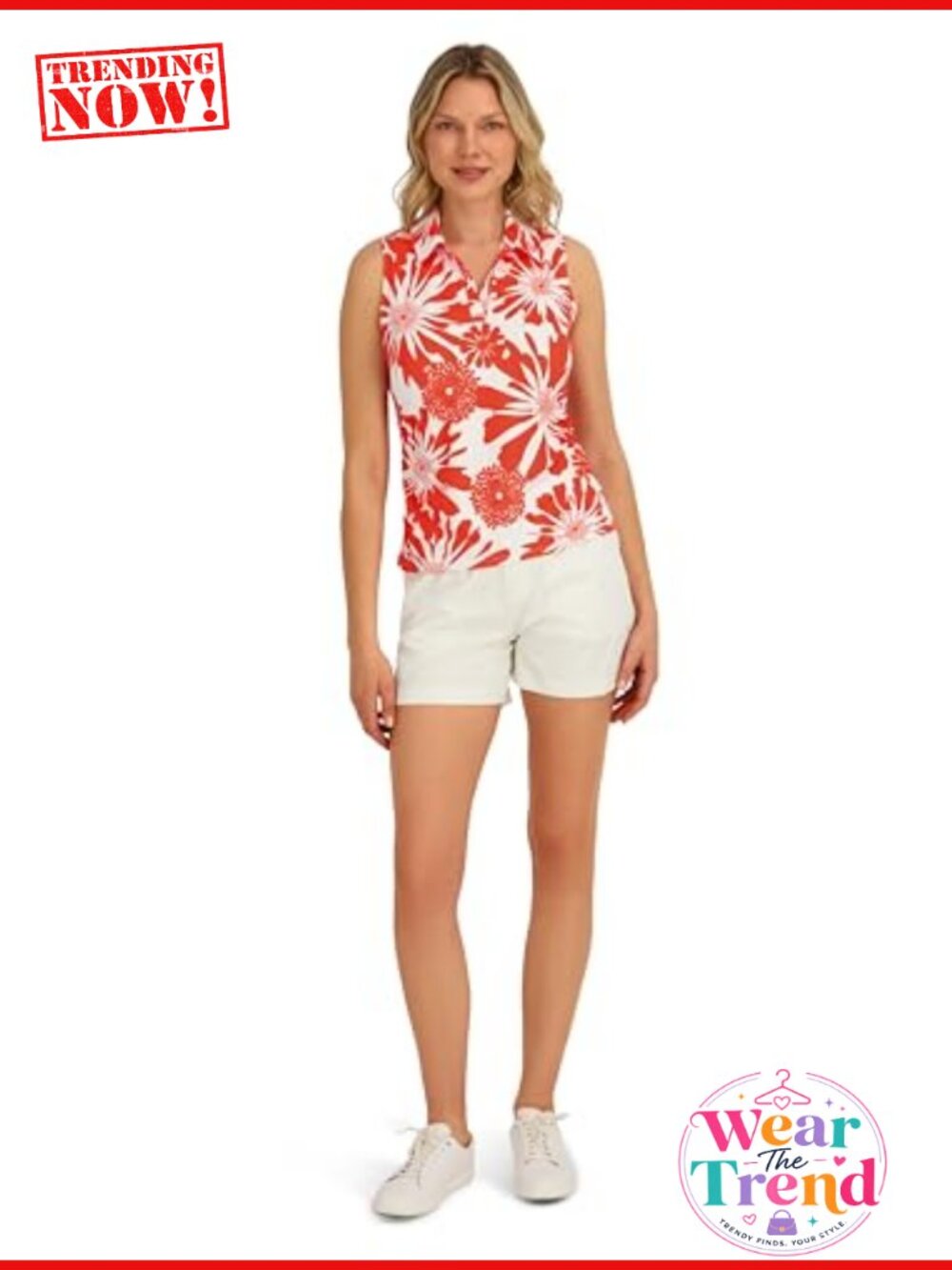 Women's UPF 50+ Sleeveless Polo Top Ruched Detail Golf Tennis